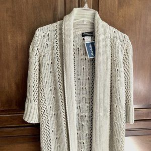 Elbow Length Dark Cream Cardigan - Size L